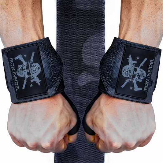 Iron Infidel Wrist Wraps for Weightlifting - 18" and 24" Heavy Duty Support for Working Out, Gym Accessories for Men - Use for Lifting, Crossfit, Fitness, Exercise, Bench Press, Powerlifting