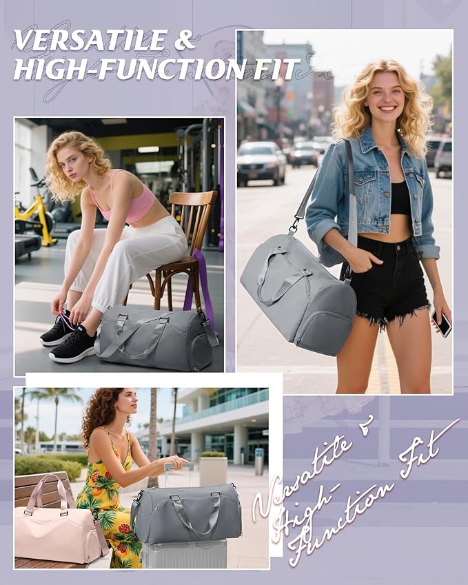 Gym Bag Womens,Travel Duffel Carry on Bag Sport Tote Bag Weekend Overnight Bag
