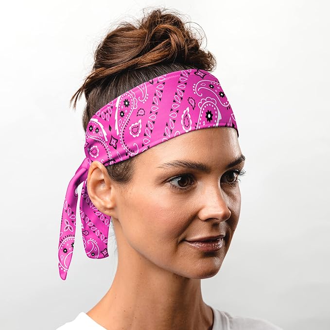 Suddora Paisley Print Bandana Headband, Multi-sport Boho Style Bandana, Non-slip Fabric, Unisex Head Accessory for Bikers