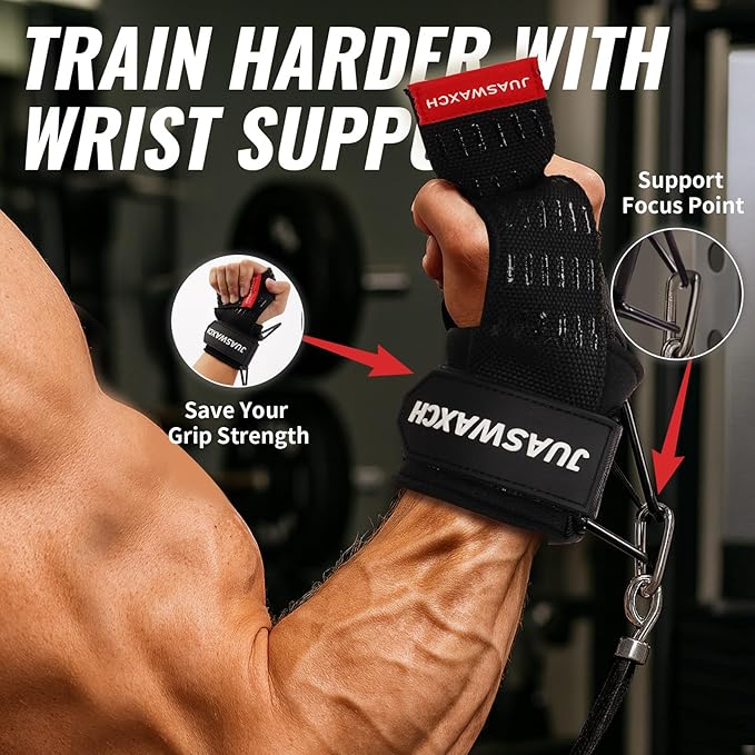 Weight Lifting Wrist Straps, Weight Lifting Straps, Wrist Straps for Weightlifting, with Neoprene Padded Wraps, Double Layer Cotton Hand Grips,Yellow Color, Gifts for Men and Women