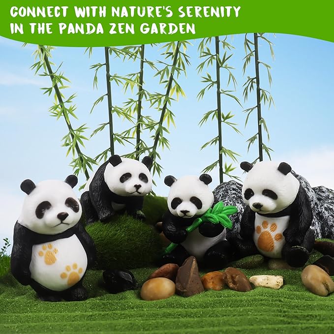 Panda Mini Zen Garden for Desk 11" x 8" Automatic Zen Garden Sand Bowl Japanese Desk Decor Zen Garden Accessories Kit Zen Decor Panda Gifts Rake Home Decor Room Decor