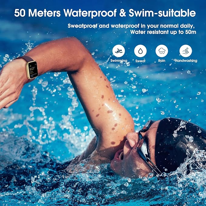 Smart Watch, Fitness Tracker with 45mm Touchcreen, Heart Rate Monitor, Blood Oxygen, Sleep Tracking Fitness Watch IP68 Waterproof Smartwatch for Men Women Compatible with Android iOS