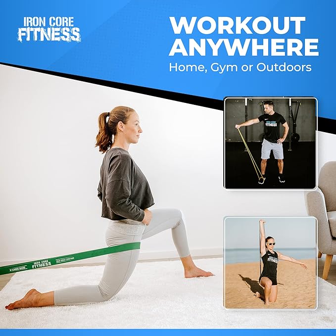 Pull Up Assistance Resistance Bands - Long Loop Power Bands for Men and Women - Strength Power Flexibility Training at Home & Gym - Ebooks & Workout Chart Included by Iron Core Fitness