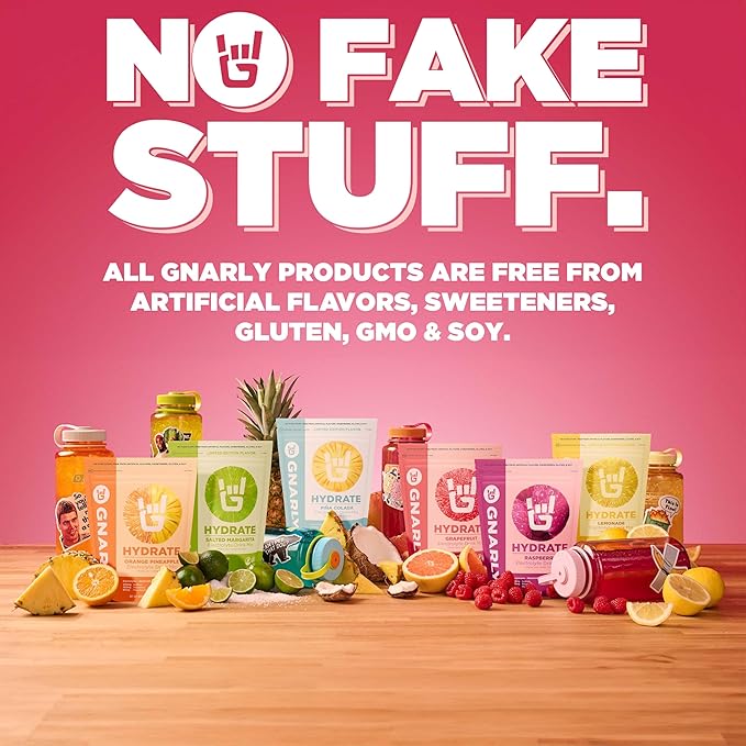 Gnarly Nutrition Hydrate Electrolyte Powder – Salted Margarita Exercise Hydration Drink Mix – NSF Contents Certified – Electrolyte Solution, Performance & Recovery – Salted Margarita, Box of 20 Stick