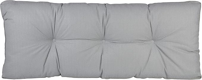 Klear Vu The Gripper Omega Non-Slip Tufted Bench Cushion for Indoor Furniture, Assembled in USA, Entryway Storage, Bay Window, Corner Nook or Piano Seat, 35 Inches, Solid Gray