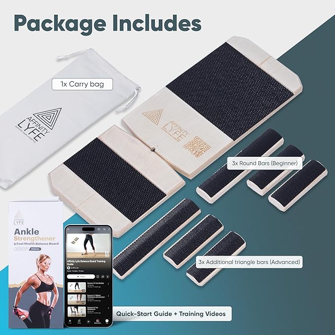 Ankle Strengthener & Single Leg Ankle Balance Board, Foot Strengthener For Pain Relief & Recovery, Prevent Injuries, Safe Non Slip Wooden Balance Board For Physical Therapy & Plantar Fasciitis Relief