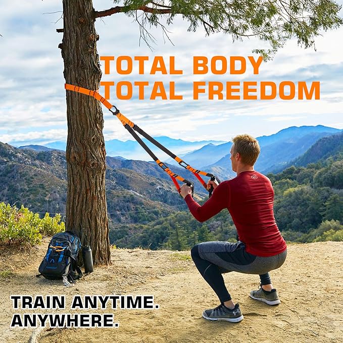 Home Resistance Training Kit, Suspension Trainer Straps with Adjustable Extension, Door Anchor, and Carry Bag – Strength Training Equipment for Full Body Bodyweight Workouts at Home or Outdoors