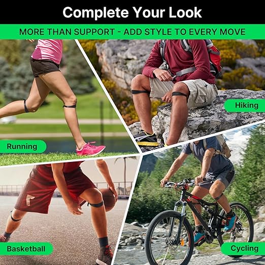 Fit Geno Knee Patellar Tendon Support Strap: 2 Pack Patella Band for Pain Relief Men Women - Adjustable Knee Brace for Basketball Osgood Schlatter Running Football Hiking 2 Pack(Black)