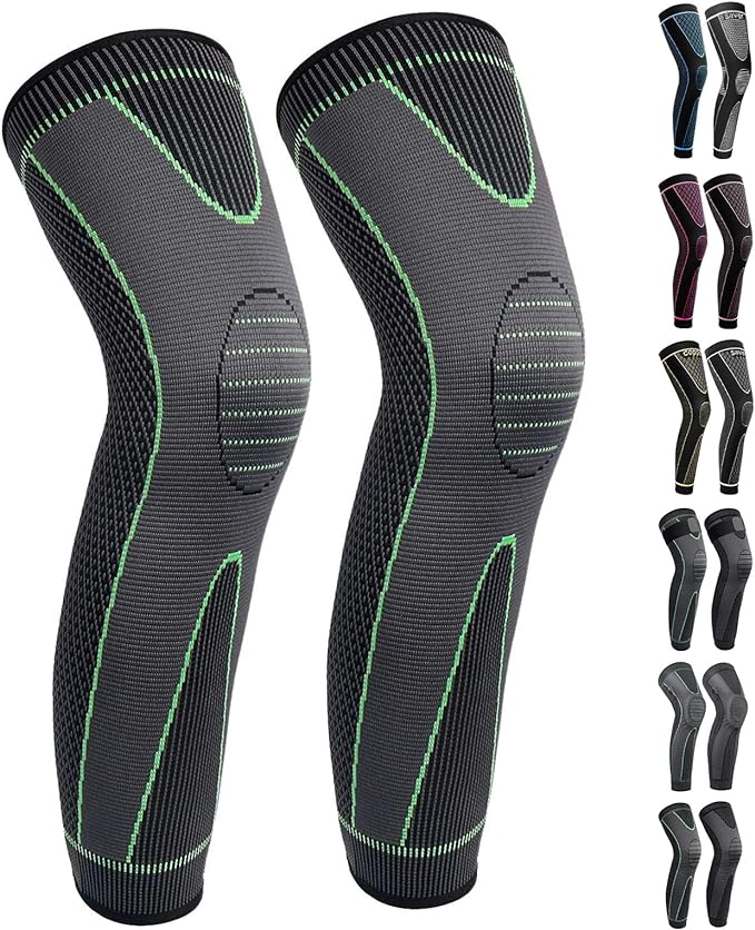 Full Leg Sleeves Long Compression Leg Sleeve Knee Sleeves Protect Leg, for Man Women Basketball, Arthritis Cycling Sport