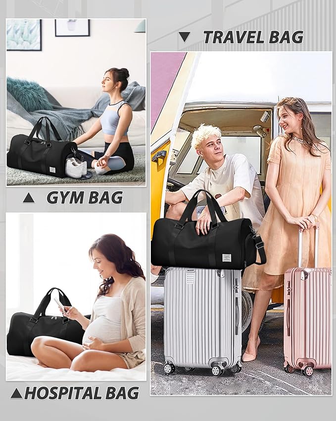 Gym Bag Womens,Travel Duffel Carry on Bag Sport Tote Bag Weekend Overnight Bag