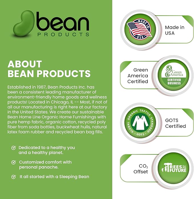 Bean Products Meditation Cushion - Zabuton Meditation Pillows for Sitting on Floor, Yoga Cushion, Cotton Yoga Pillow, Zen Kneeling Prayer Pad- Made in USA - Premium 32x26x3, Stone Gray