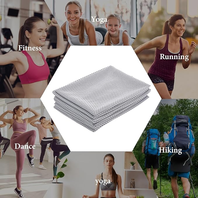 12 Pack 32 x 12 in Cooling Towels Bulk for Neck and Face Microfiber Ice Towel Sweat Towels Breathable Soft Chilly Towel Portable Cool Neck Rags for Yoga Sport Gym Workout Fitness