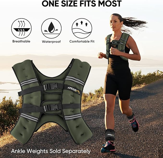 APEXUP Weighted Vest Men Women, Weight Vest for Women Workout Equipment for Strength Training Running
