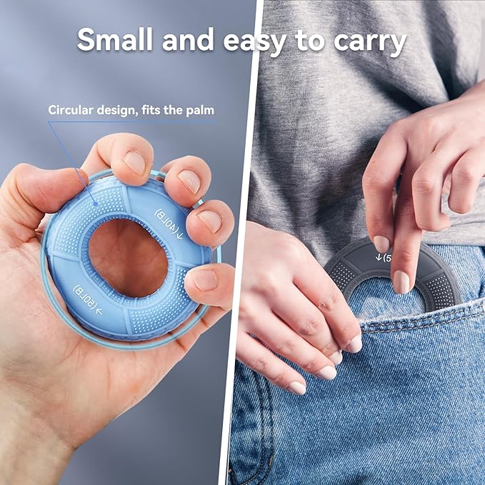 Hand Grip Strengthener, Grip Strength Trainer, Fingers Exerciser - Silicone Rings for Muscle Training Sports Rock Climbing Finger Rehabilitation Training,Hand & Wrist Muscles Trainer Stress Relief,5 Resistance Levels