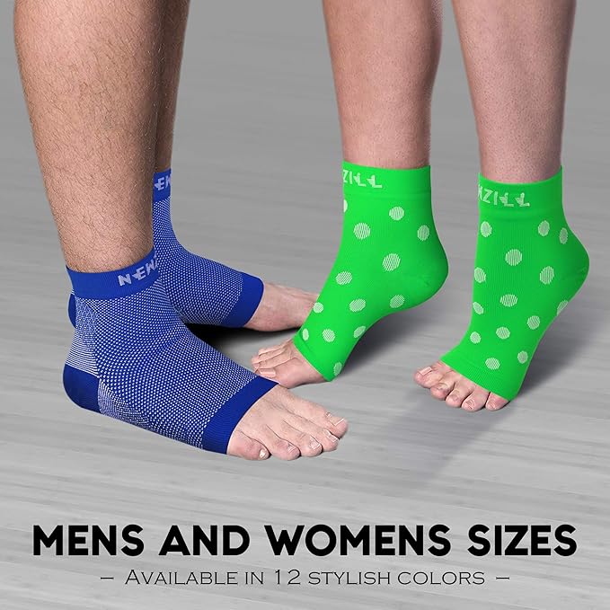 NEWZILL Plantar Fasciitis Socks with Arch Support, BEST 24/7 Foot Care Compression Sleeve, Eases Swelling & Heel Spurs, Ankle Brace Support, Increases Circulation (S/M, Green w White Dots)