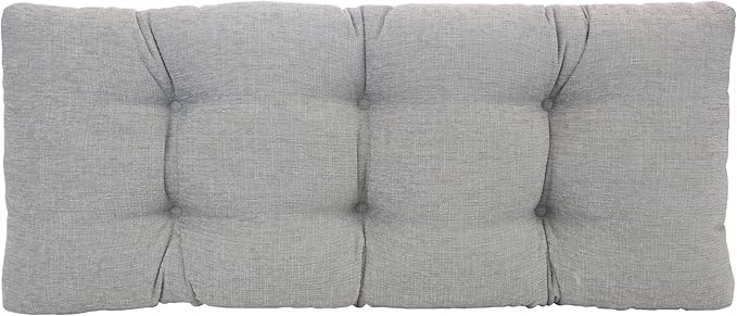 Klear Vu The Gripper Omega Non-Slip Tufted Bench Cushion for Indoor Furniture, Entryway Storage, Bay Window, 33 Inches, Chenille Gray