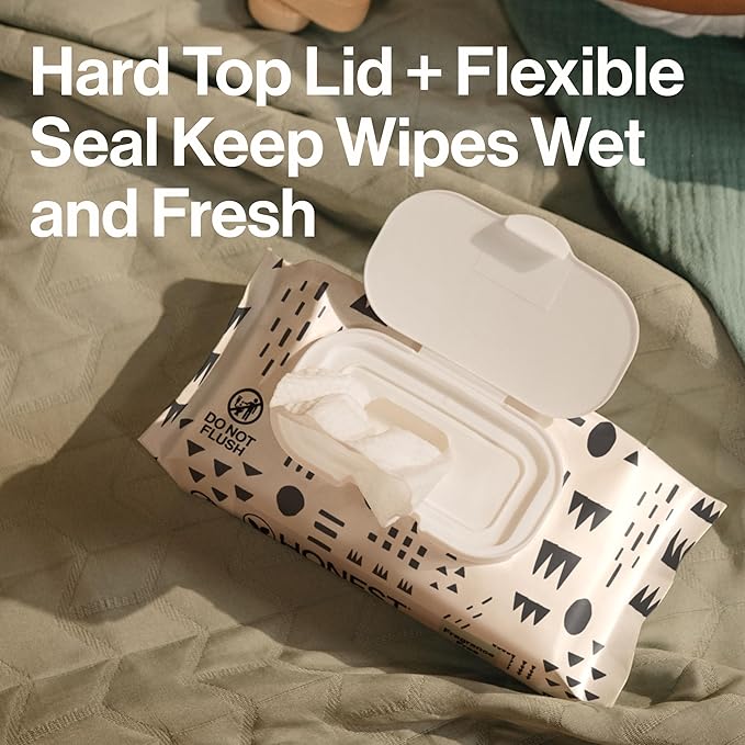 The Honest Company Clean Conscious Multi-Use Wipes, Unscented Hypoallergenic Baby Wipes for Sensitive Skin, 99% Water Plant-Based Compostable Wipes, Pattern Play, 720 Count