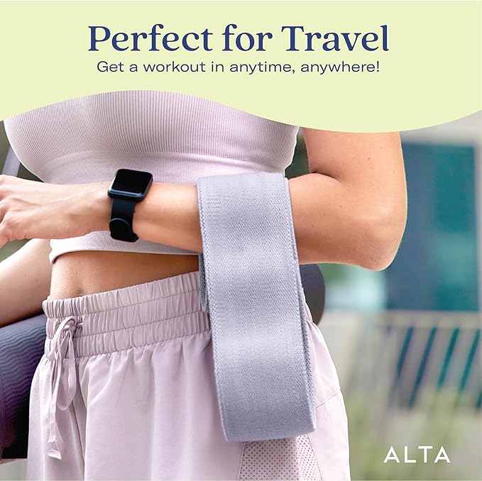 ALTA Booty Bands for Women - Premium Non-Slip Fabric Resistance Bands for Working Out - Cloth Resistance Bands for Legs, Fabric Exercise Bands, Leg Bands for Working Out Women, Looped Hip Bands Set