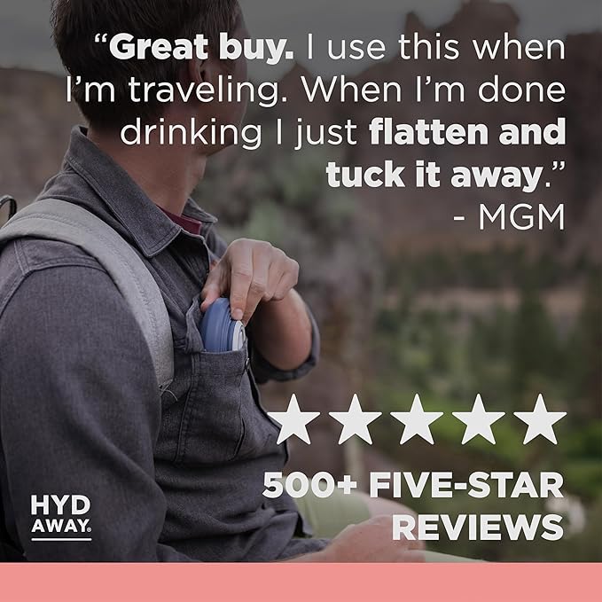 HYDAWAY 17oz Collapsible Water Bottle - BPA-Free, Leakproof, Lightweight, and Space-Saving - Perfect for Travel, Hiking, and Everyday Hydration