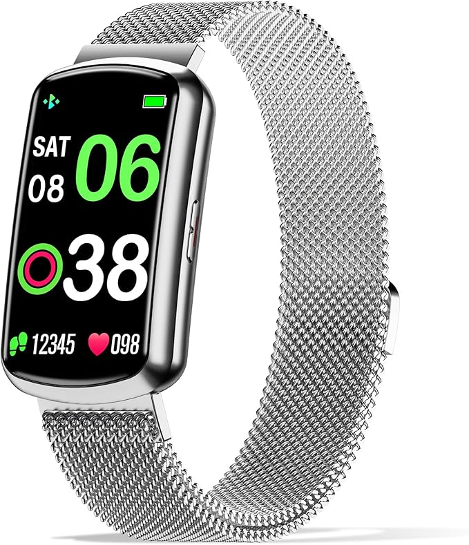 Health Fitness Tracker with 24/7 Heart Rate, Smart Watch with Blood Pressure and Blood Oxygen Monitor, Bulit-in 120+ Sport Mode, Sleep Tracking Waterproof Activity Tracker for Women Men (Silver)