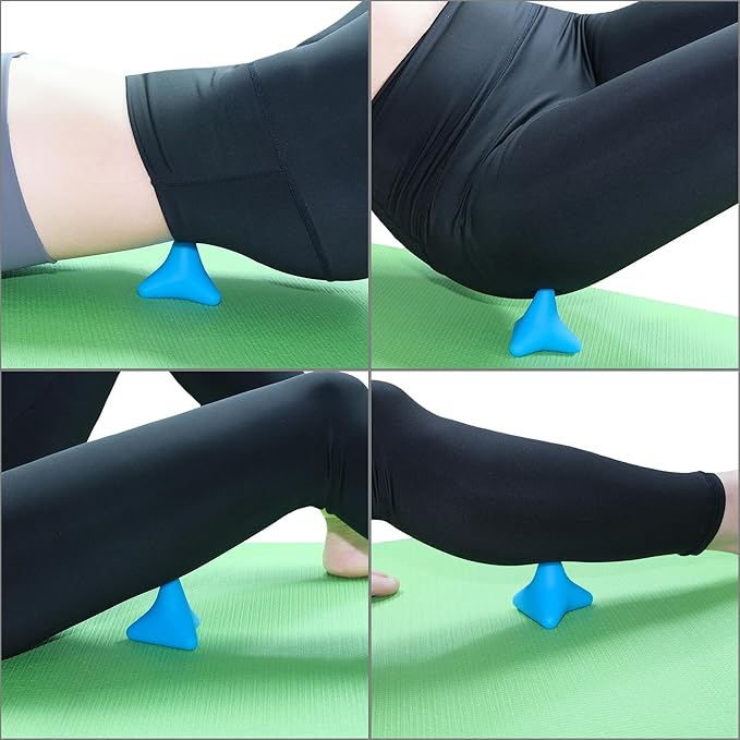 Trigger Point Massage Tool. Massager Ball for Deep Tissue Myofascial Release Physical Therapy Foot Plantar Fasciitis Pain Relief Muscle Knot Psoas Hip Flexor Iliacus Release. 3Γ2.6 in (Blue)