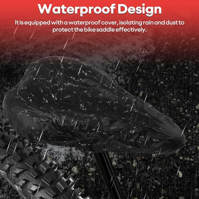 New Gel Bike Seat for Men & Women, Mjkeomo Waterproof Bicycle Seat Breathable Mountain Bike Saddle Gel Bicycle Saddle for MTB, BMX, Road Bike, City Bikes, Exercise Bikes