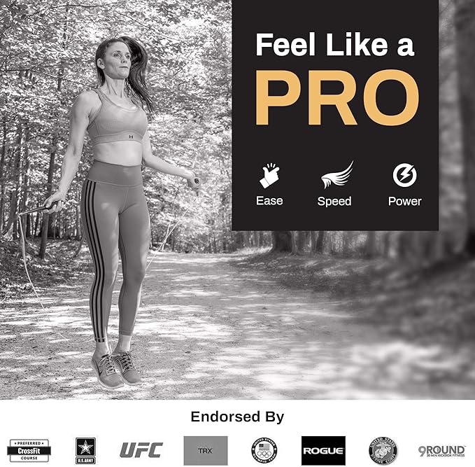 Buddy Lee Jump Ropes Rope Master Original Ball Bearing Jump Rope, 9” HD Plastic Handles. Perfect Jump Rope for Fitness, CrossFit Gym, Endurance Jumping, Cross Overs, Extreme Jumping