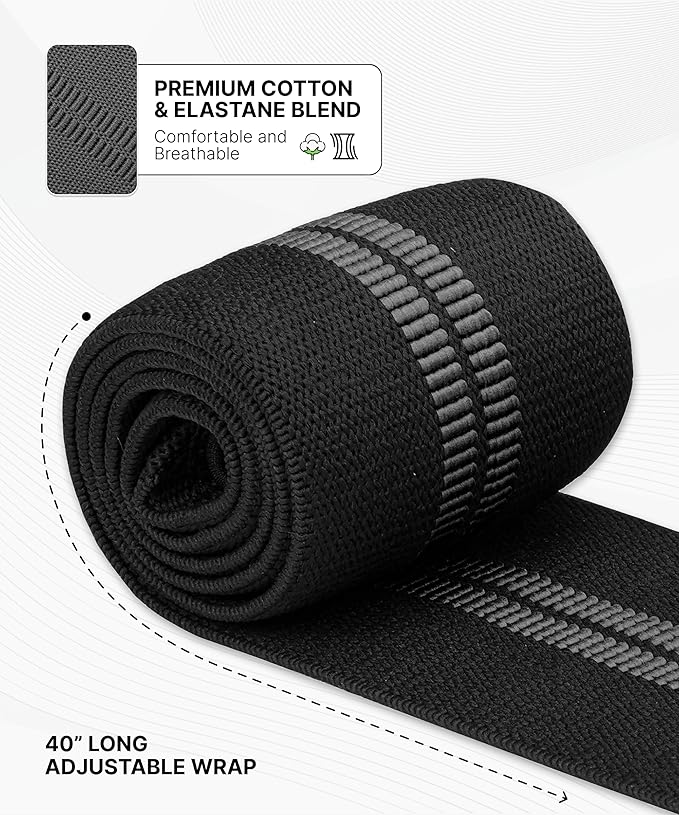 DMoose Fitness Elbow Wraps for Weightlifting (Pair) 40" Adjustable Brace for Joint Support, Pain Relief & Tendonitis - Elbow Straps for Weight Lifting, Bench Press & Gym Workouts, Band for Men & Women