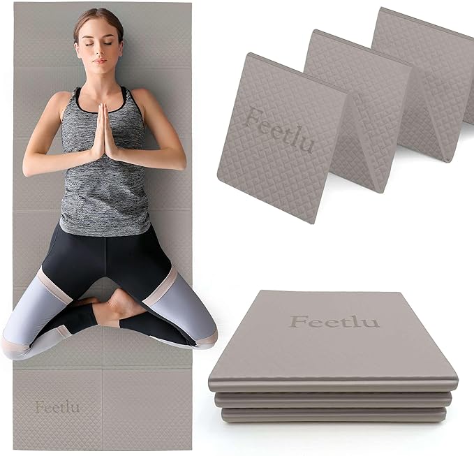 Foldable Yoga Mat, 6mm Thick, Lightweight, Anti-Slip, and Easy to Store – Perfect for Travel, Yoga, Pilates, Home Workouts, and Floor Exercises