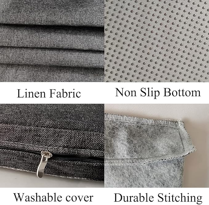 Bench Seat Memory Foam Chair Pads Non-Slip Rubber Back Indoor Swing/Settee Cushion 34 x 16 inch