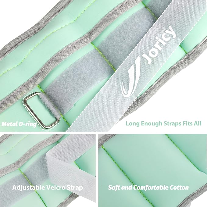 Adjustable Ankle Weights for Women Men Kids 1/2/3/4/5/6/8/10/12/20 LBS 1 Pair Wrist Leg Arm Weights with Removable Weight Strength Training Weight for Walking Running Fitness Physical Therapy