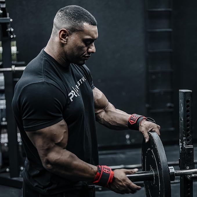 Heavy Duty Premium Wrist Wraps, More Elasticity, Reinforced Stitching, Extra Wide Strap, Strong Thumb Loop, Larry Wheels Weightlifting Wraps