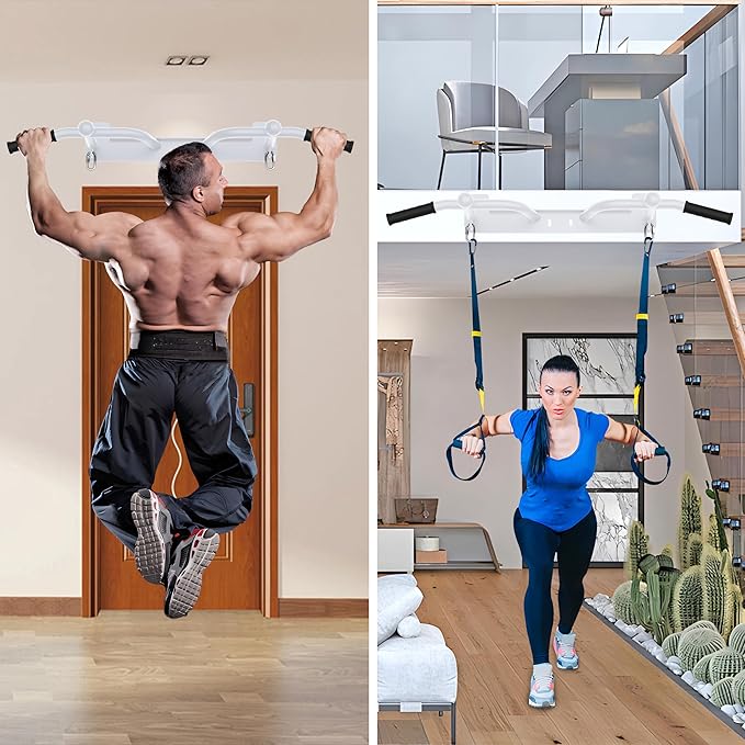 Wall Mounted Pull Up Bar - Heavy Duty Chin Up Bar, Pull-Up Bar for Garage, Joist, Wall Mount - Multifunctional Fitness Bar, Supports up to 600 Lbs