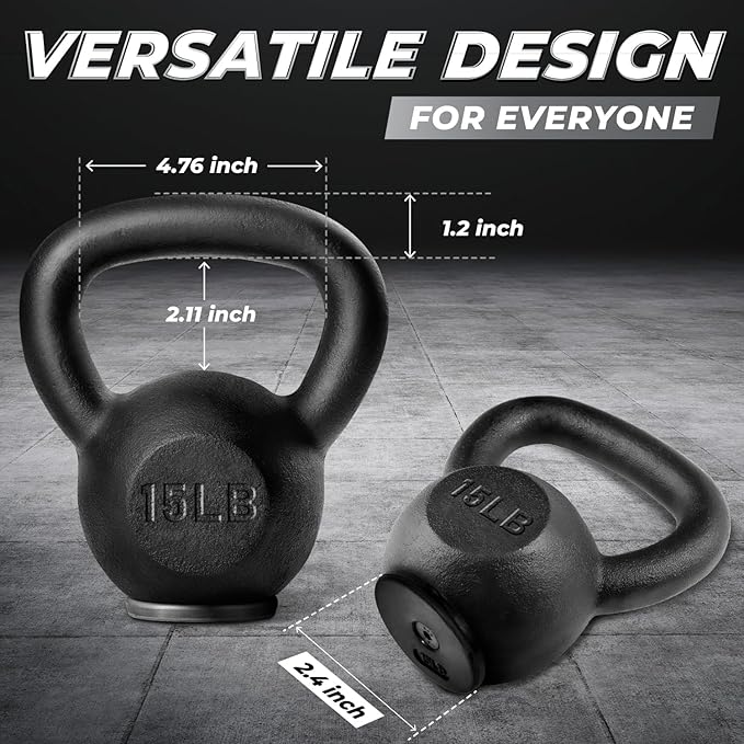 Yes4All 5-80 lbs Cast Iron Kettlebell for Dumbbell Weights Exercises, Gym, Full Body Home Workout Equipment, Push up, Grip and Strength Training