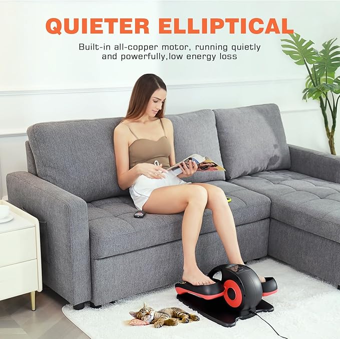 ANCHEER Under Desk Elliptical Machine, Electric Seated Pedal Exerciser as Seen on, Mini Elliptical Machines for Seniors, LCD Display Monitor, Portable Quiet Elliptical Machine, Leg Exerciser for Home