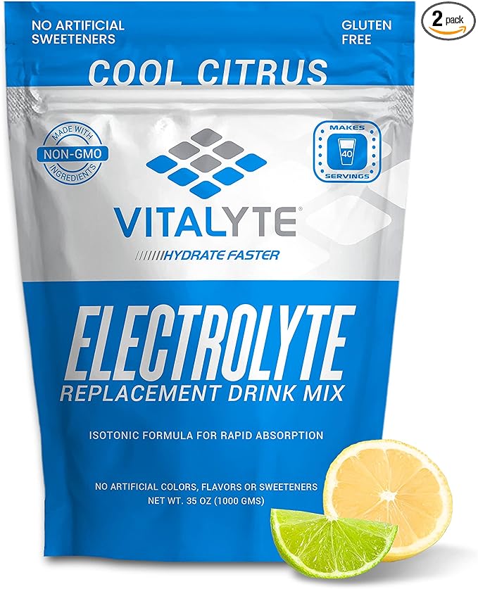 Vitalyte Electrolyte Powder (35 oz, 40 Servings Per Container)-Isotonic Drink Mix for Hydration, Energy & Recovery- Water Enhancer & Rehydration Supplement for Men, Women & Sports (Cool Citrus 2 Pack)