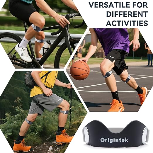 Patellar Tendon Support Strap – Adjustable Non-Slip Patella Band Knee Brace Stabilizer for Jumpers Knee, Tendonitis, Running, Basketball, Volleyball, Squats – Two Interchangeable Straps for Adults & Teens, 1 Pack