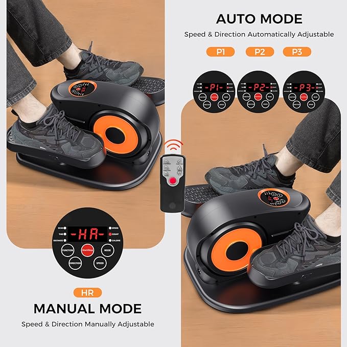 Under Desk Elliptical Machine, 2-in-1 Electric Ellipse Leg Exerciser for Seniors, Quiet & Compact Pedal Exerciser with Remote, 12 Speed Elliptical Exercise Machine for Home Office