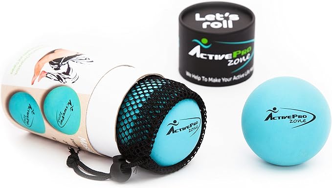 Therapy Massage Ball - Instant Muscle Pain Relief. Proven Effective for Myofascial Release, Deep Tissue Pressure, Yoga & Trigger Point Treatments. Set - 2 Extra Firm Balls W/Mesh Bag.
