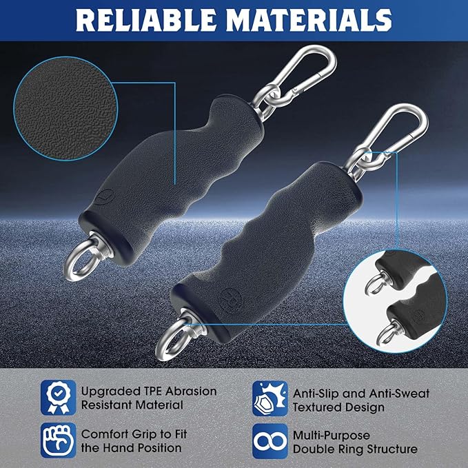 Tricep Rope LAT Pull Down Attachment, Gym Handle for Cable, Gym LAT Pulldown Cable Machine Pulley System Accessory, DIY Workout Equipment for Home Gym