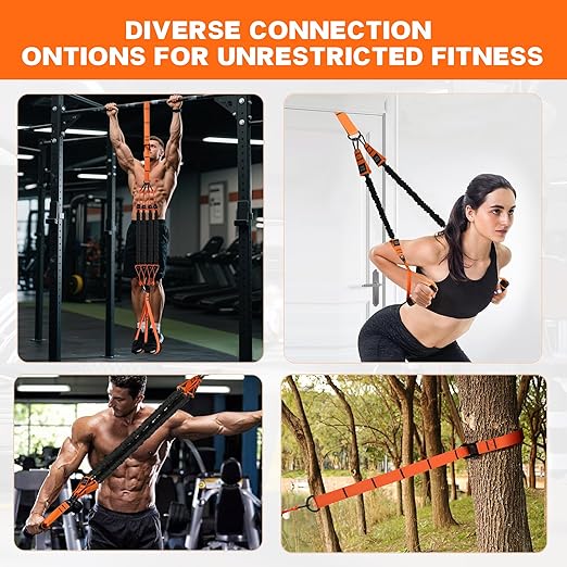 Pull Up Assistance Bands - Adjustable Heavy Duty Pull Up Assist Workout Bands for Men, Women, and Seniors - Resistance Bands for Pull Ups - Pull Up Bar Accessories (Orange)