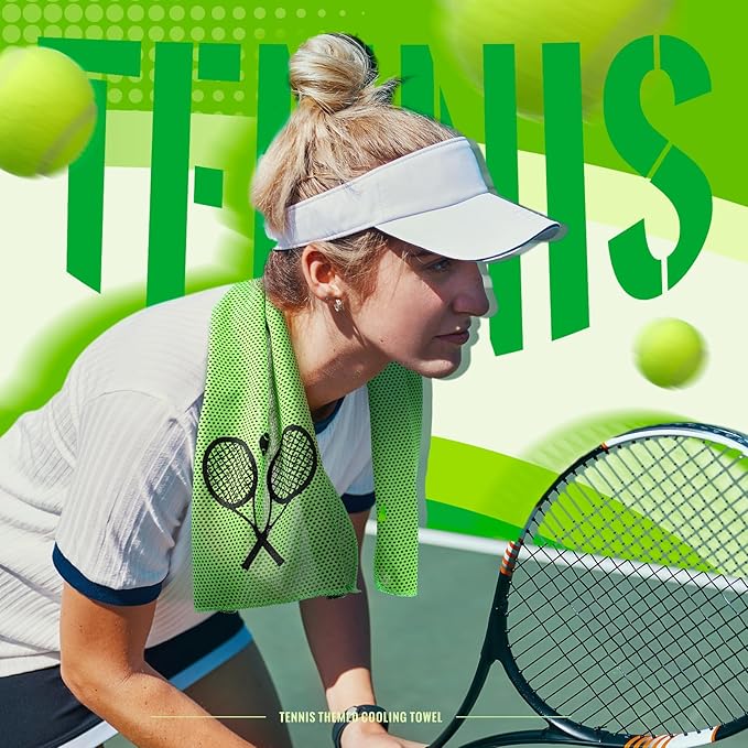 12 Count Cooling Towel Tennis Breathable Chilly Towel 32'' x 12'' Soft Tennis Ice Neck Wrap Workout Sweat Washcloths for Sports Gym Microfiber Dishcloths for Coach Gifts