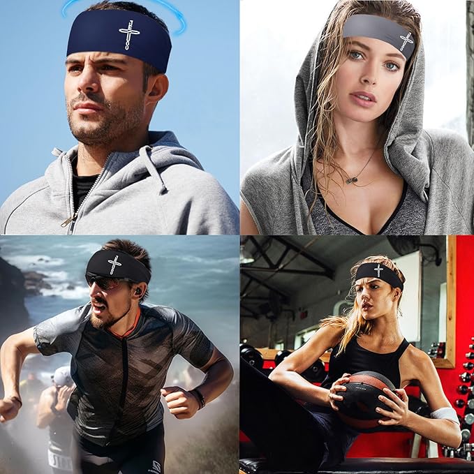 3Pcs Men Sports Headbands Sweat Bands for Men Women Sweatbands