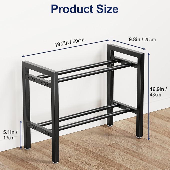 Dumbbell Rack 2-Tier 20 IN Length Adjustable Weight Rack For Home Gym Dumbbells Kettlebell (Rack Only)