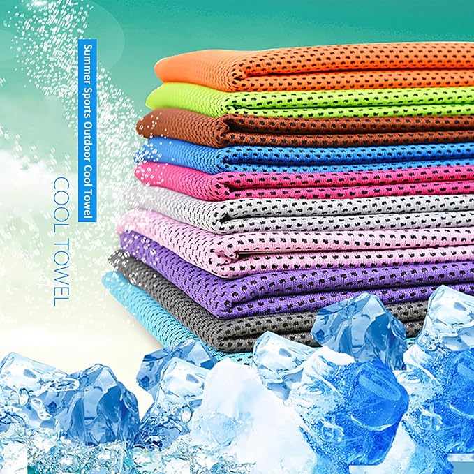 Peicees 20 Pack Microfiber Neck Cooling Towels Sports Sweat Towels Sweat Headband for Travel Beach Swimming Camping Climbing Gym Yoga Workout Backpacking, Multicolors