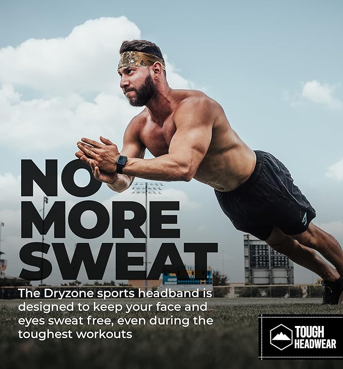 Tough Headwear Sport Headbands for Men - Workout Headbands for Women - Running Headband -Tennis Athletic Sweatband