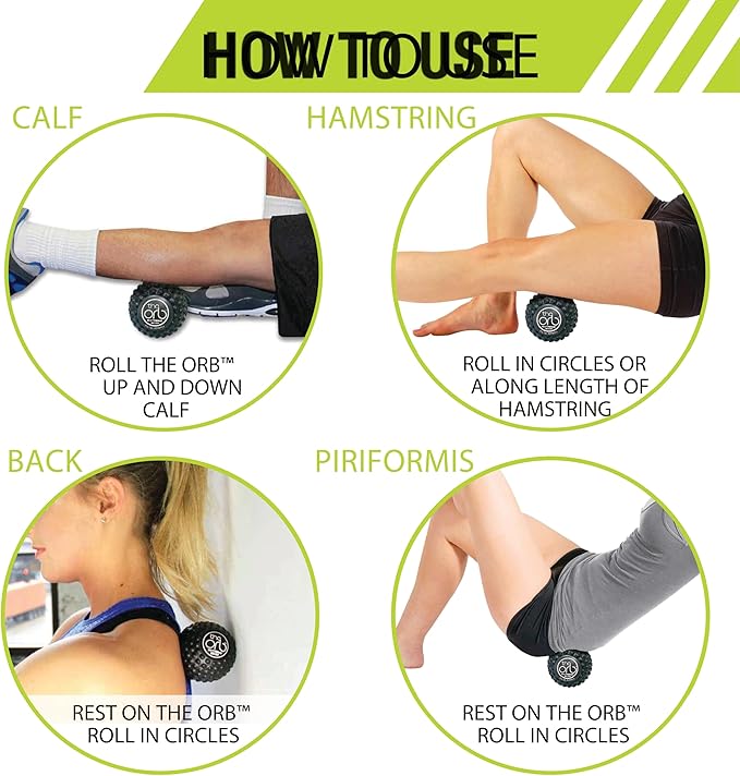 Pro-Tec Athletics Orb Massage Balls, Vary in Size and Color, Deep Tissue Massage, Muscle Relief, Hamstring, Quadriceps, Calf, Multi-Directional Massage Ball, Enhance Performance, Adult, Working Out.