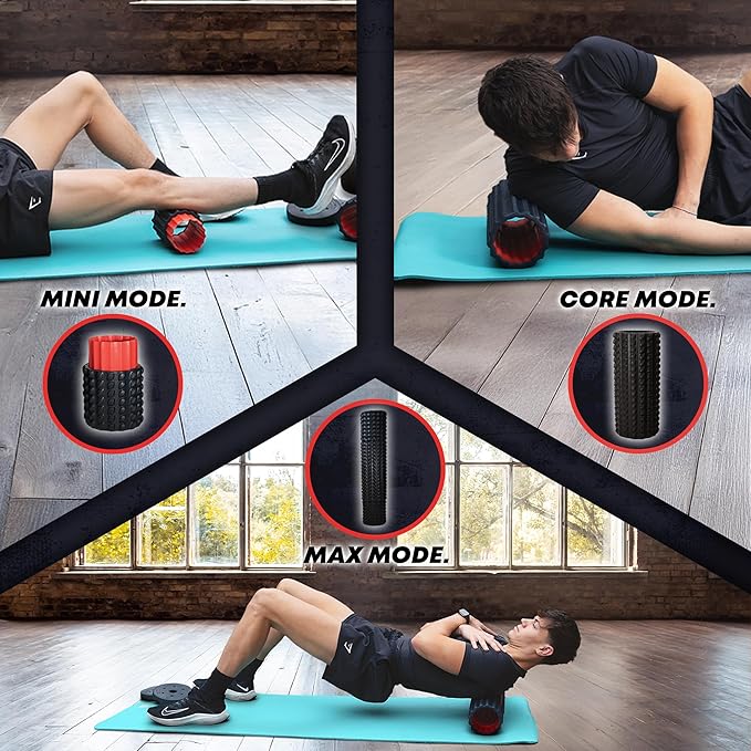 5-in-1 Long Foam Roller, 23" Long Back Roller for Physical Therapy with 5 Different Length Options, Muscle Trigger Points - Relieves Pain with Muscle Massage: Back, Shoulder, Foot, Legs, Arms, Neck