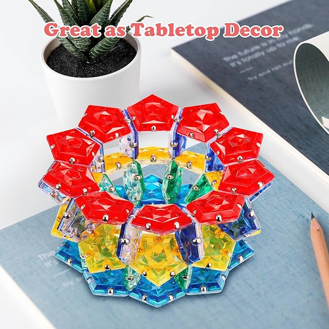 LAFFTRAK Magnetic Fidget Sphere Magnet Toys - Crystal Red - Magnets Sensory Toys - 12 Piece Set - Creativity Beyond Imagination, Inspirational, Recreational, Fun Desk Toy for Adults