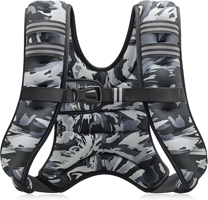 ZELUS Weighted Vest, 6lb/8lb/12lb/16lb/20lb/25lb/30lb Weight Vest with Reflective Stripe for Workout, Strength Training, Running, Fitness, Muscle Building, Weight Loss, Weightlifting